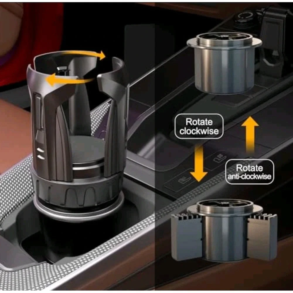 ZEYITIAN Cup‎ Holder Expander Automatic / Large Up To 50oz / Black / Auto Lock